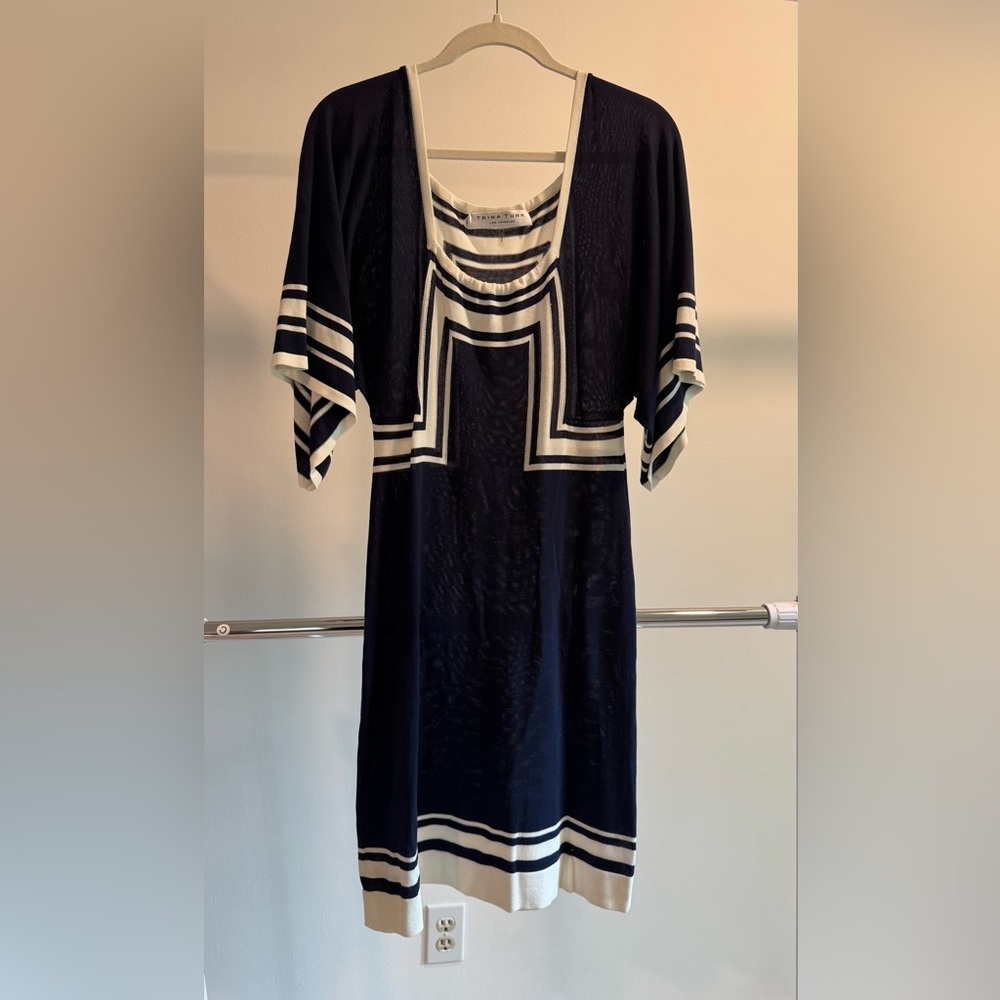 Trina Turk Vintage Navy and White Striped Dress
